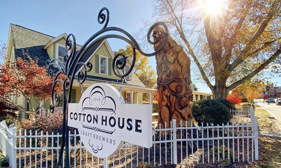 Outdoors autum view of Cotton House Craft Brewers