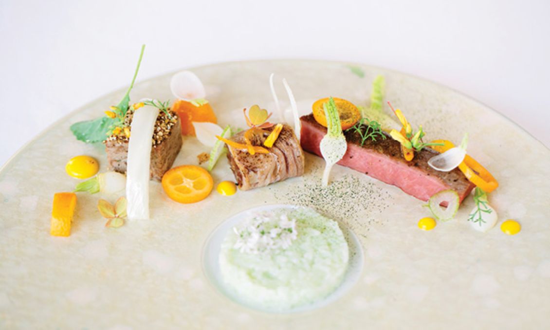 Artfully plated dish at The Umstead Hotel and Spa