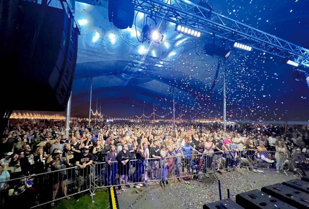 Crowd watching a music performance at Ribfest