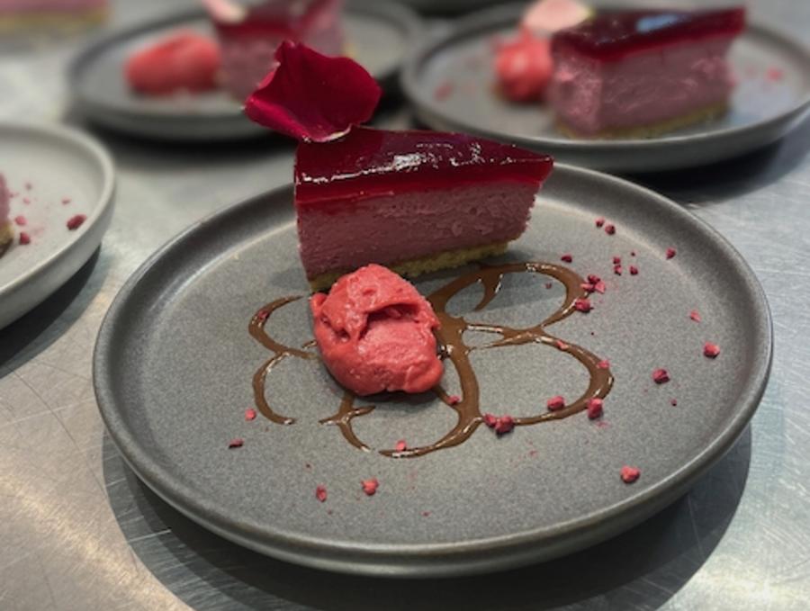 A delicious dessert at Natural Cookery School