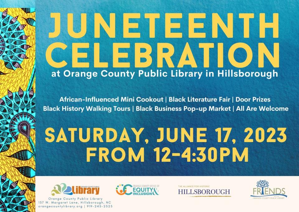 Orange County Public Library Juneteenth Celebration Banner