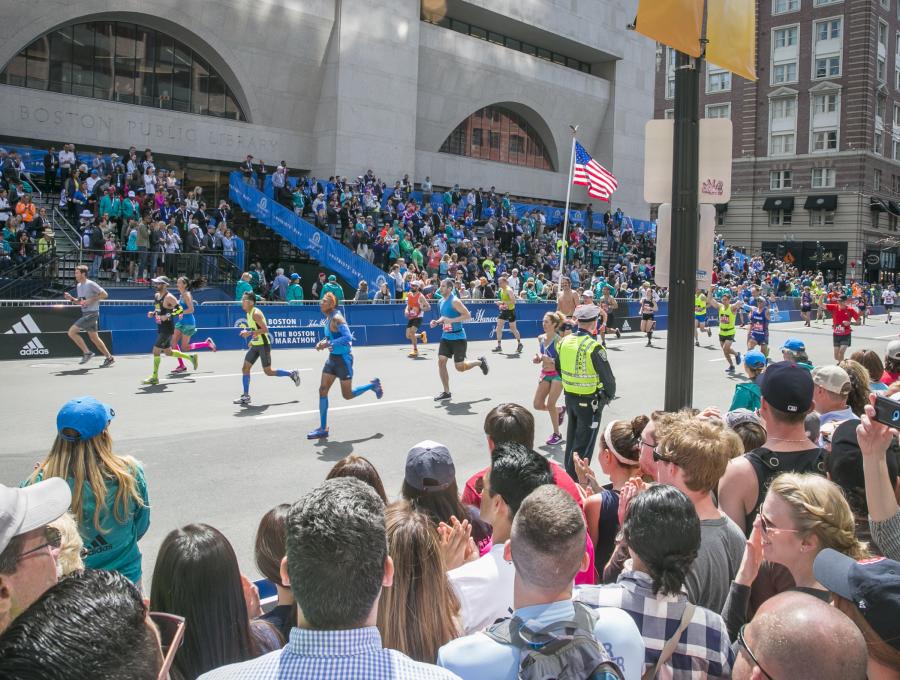 Marathon Runners Boston Public Library