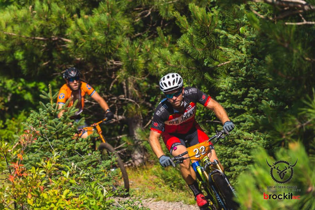 Two Mountain bikers at Swedetown