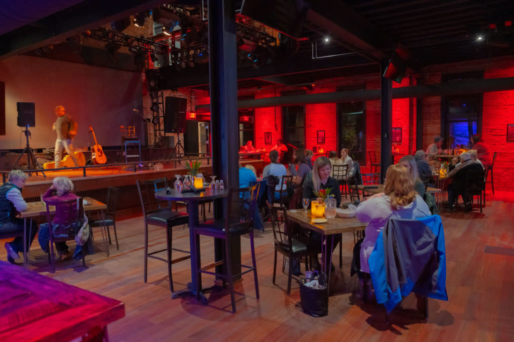 A view of the stage at the Continental Fire Company