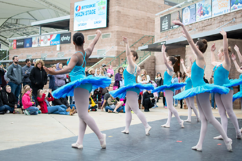 Ballerinas dancing at the Pepsi Main Marina during The Cynthia Woods Mitchell Pavilion Children's Festival