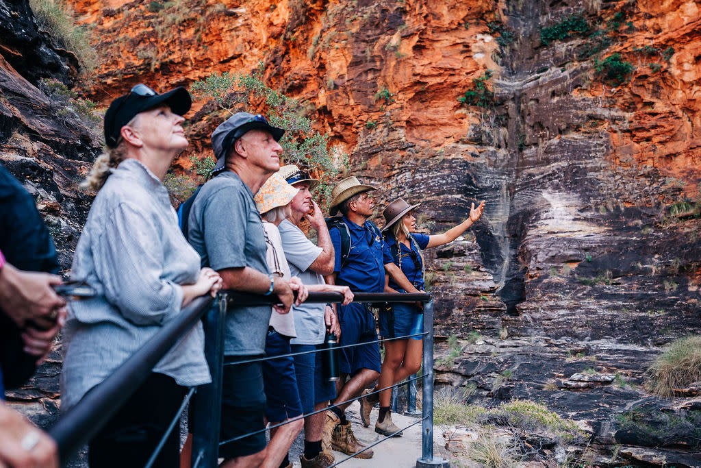 A tour group and guides from Bungle Bungle Guided Tours