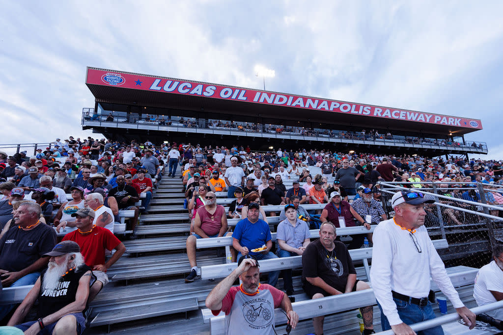 Fans at Lucas Oil Indianapolis Raceway Park for the NHRA U.S. Nationals