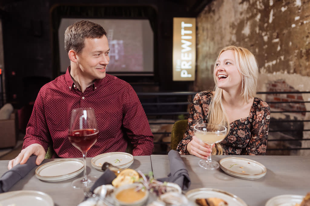 Couple at The Prewitt Restaurant + Lounge in Plainfield Indiana