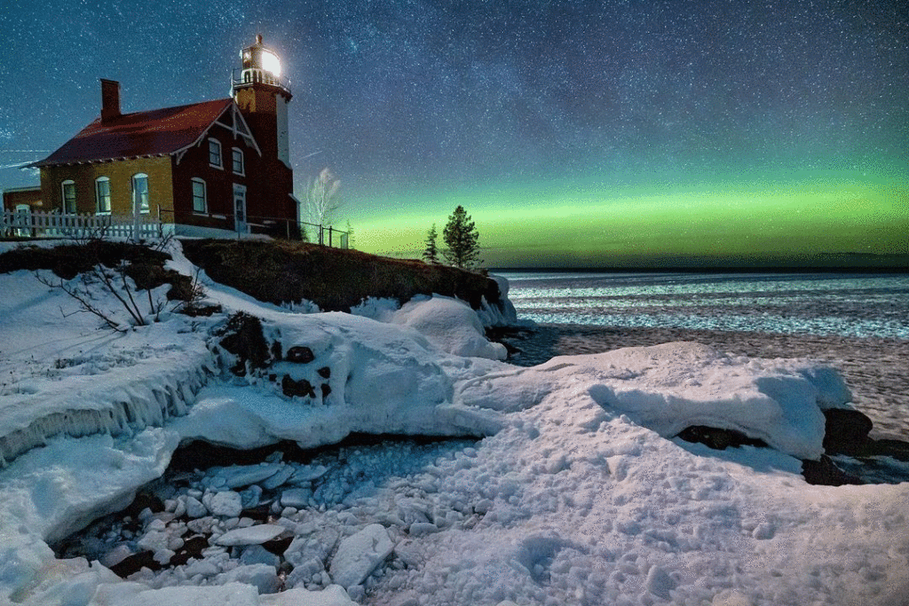 Eagle Harbor Lighthouse Night Sky