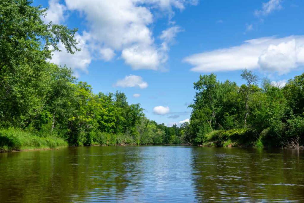 Wide gentle river.