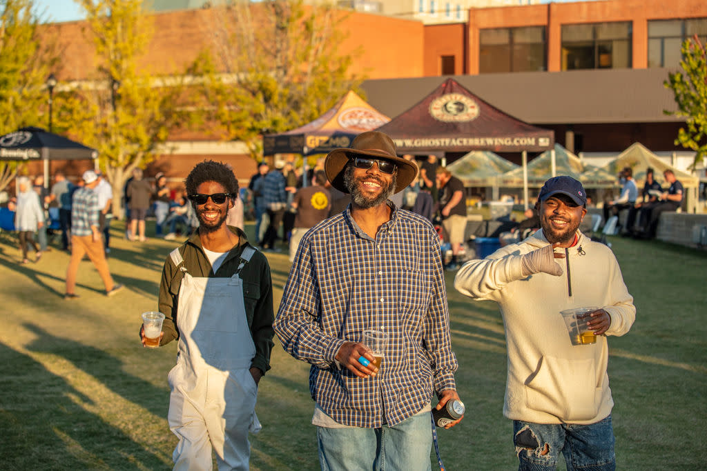Group of guys at Bell Tower BREWFEST