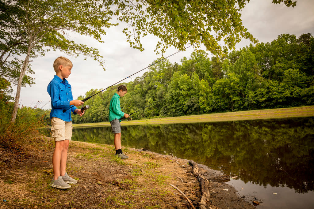 Kids Fishing at Lake Corriher Wilderness Park