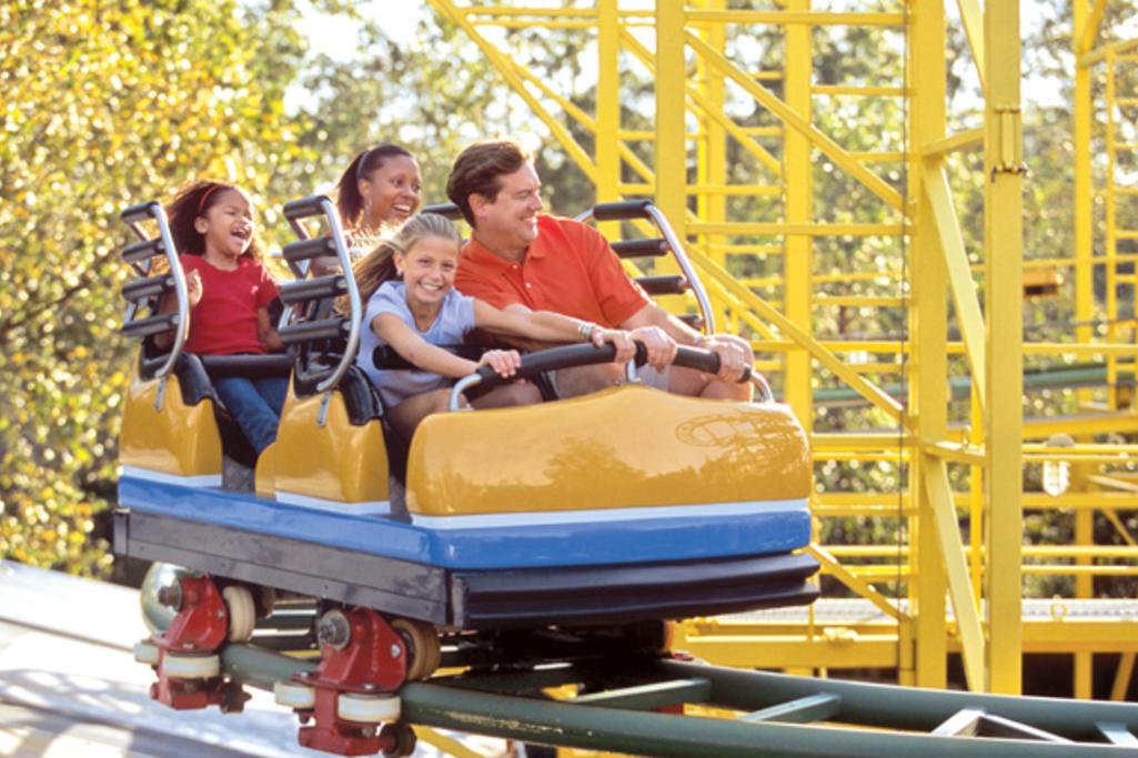 Family enjoying the new coaster Falcon’s Fury at The Busch Gardens Park.