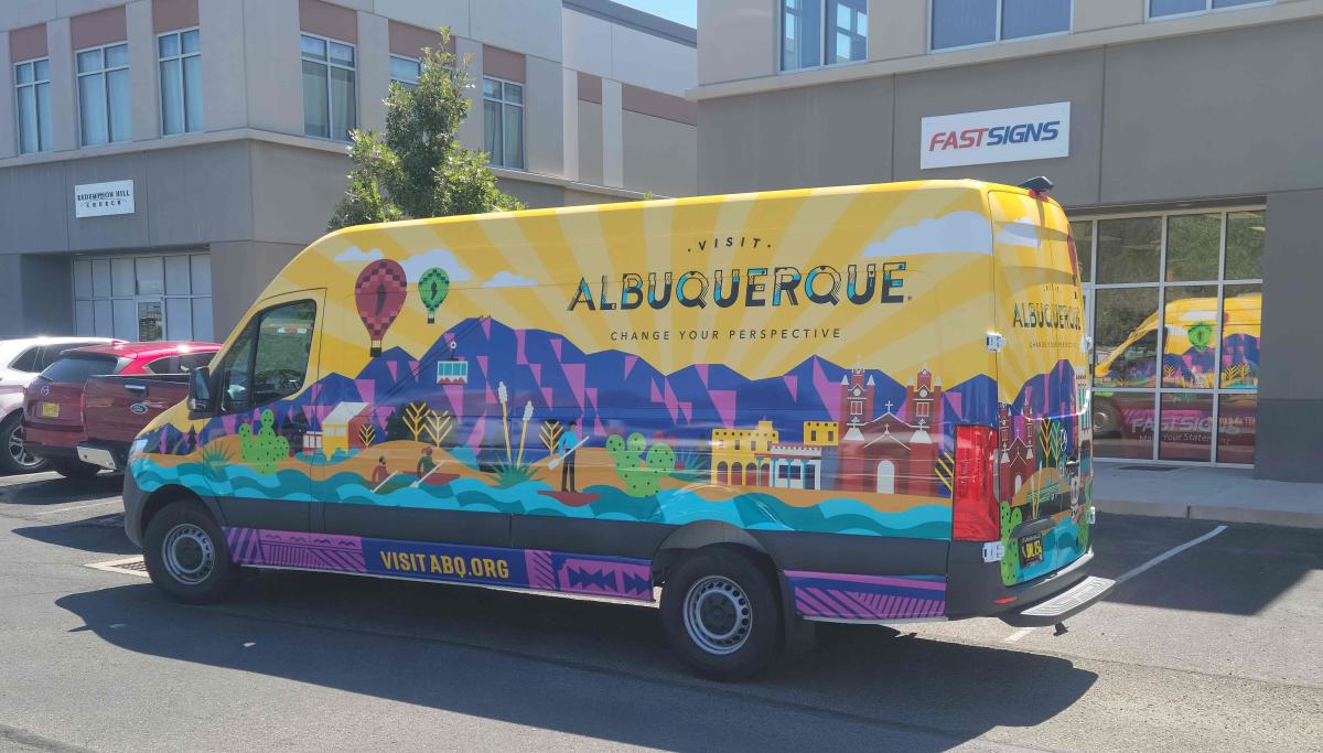 View of new Visit Albuquerque van