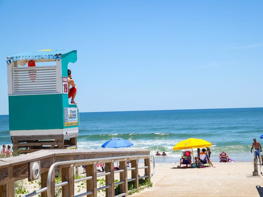 Collection Carolina Beach lifeguard stand and beach access