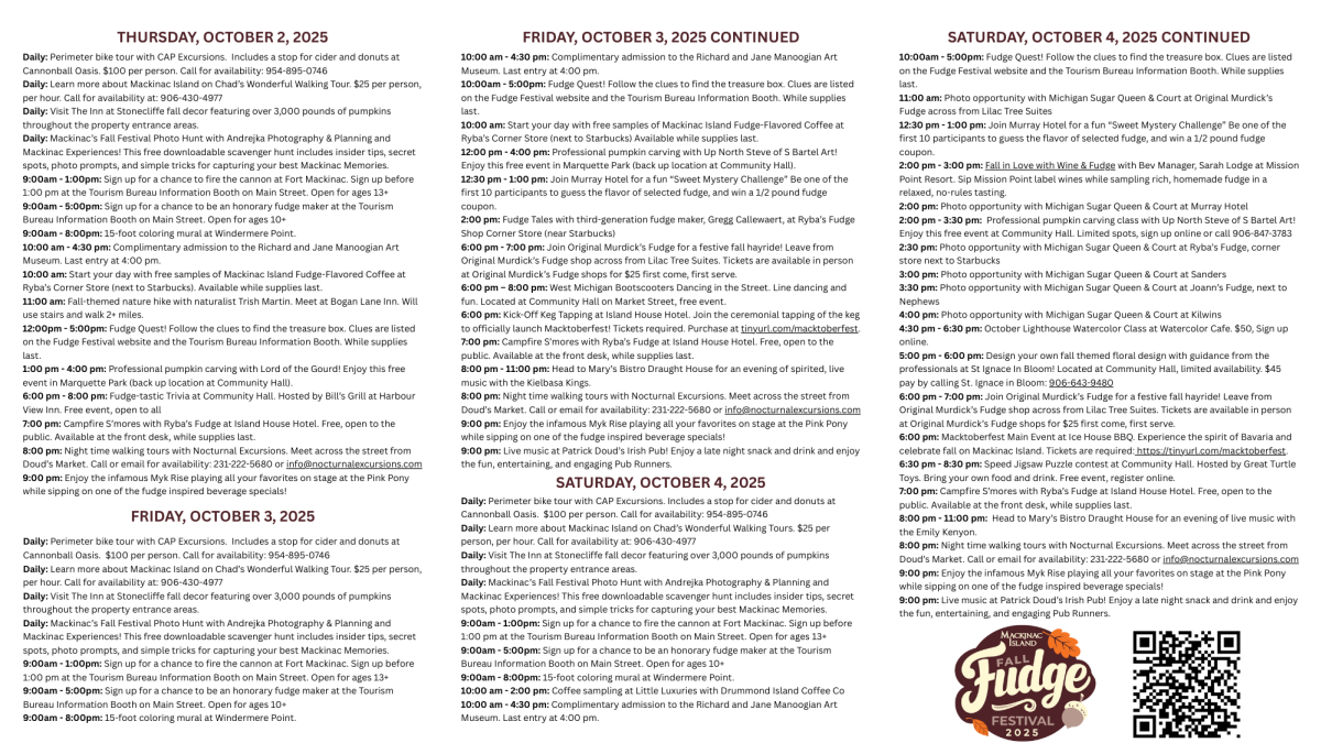 2025 Fall Fudge Festival page 2