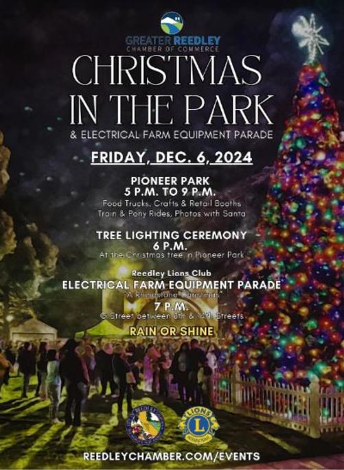 christmas in the park reedley chamber of commerce event