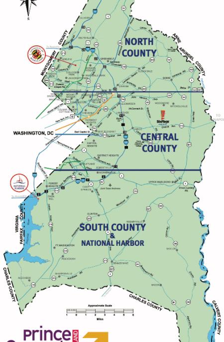 North, South & Central County Map