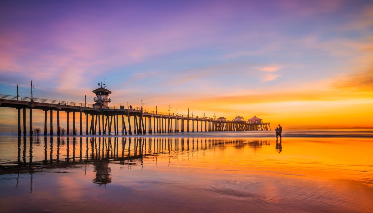 Huntington Beach Pier at sunset