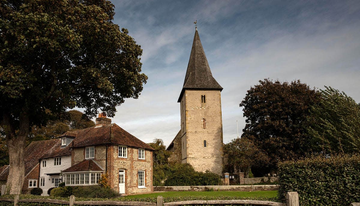 Bosham with Holy Trinity Church above the skyline