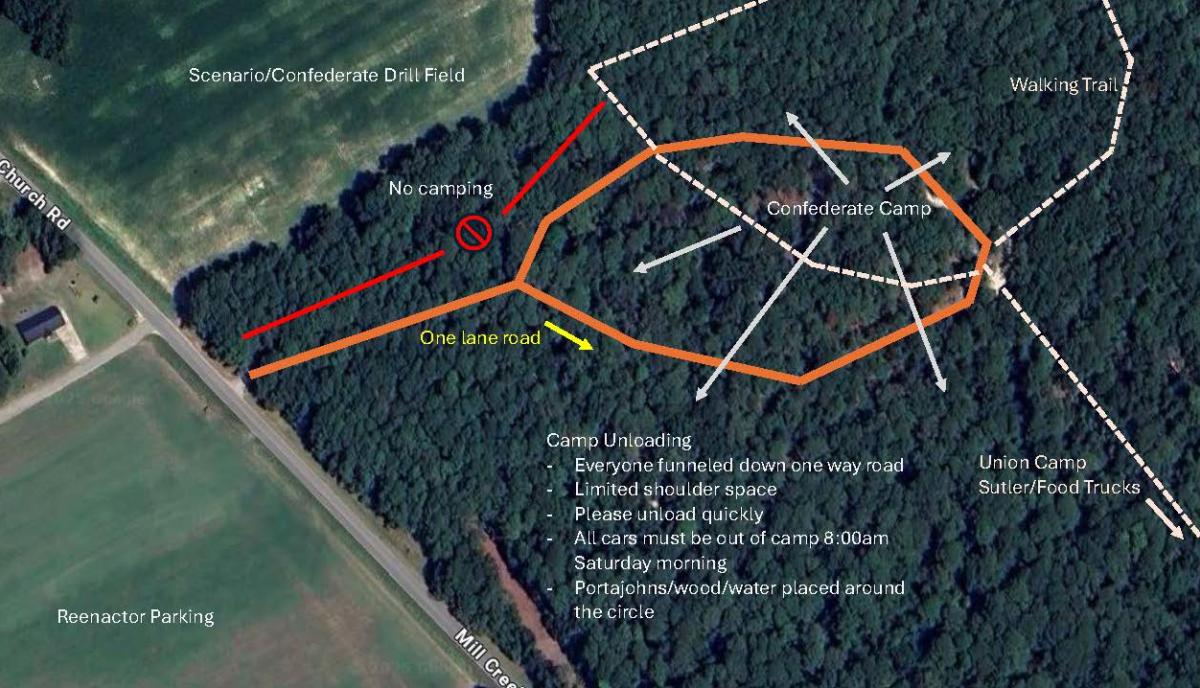 160th Bentonville Reenactment Confederate Camp Map.
