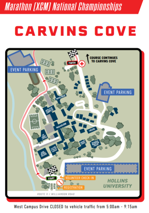 Carvins Cove - USA Cycling Spectator Map