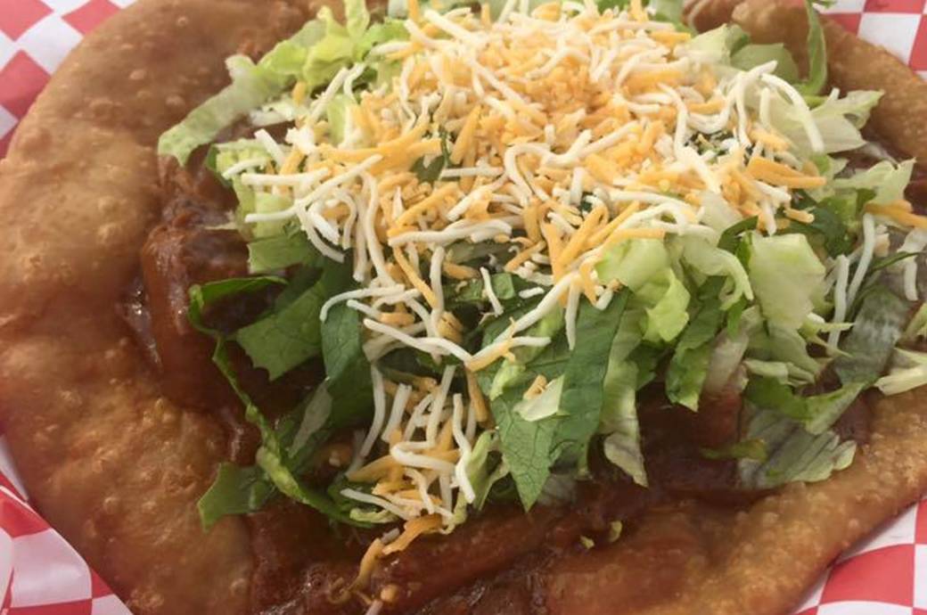 Elmer's Tacos serves fluffy frybread tacos in Chandler, AZ