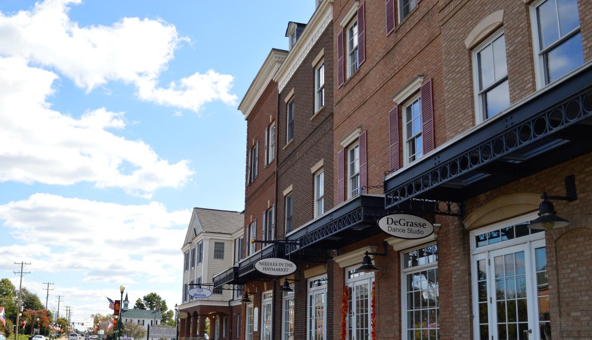 exterior of buildings in Haymarket