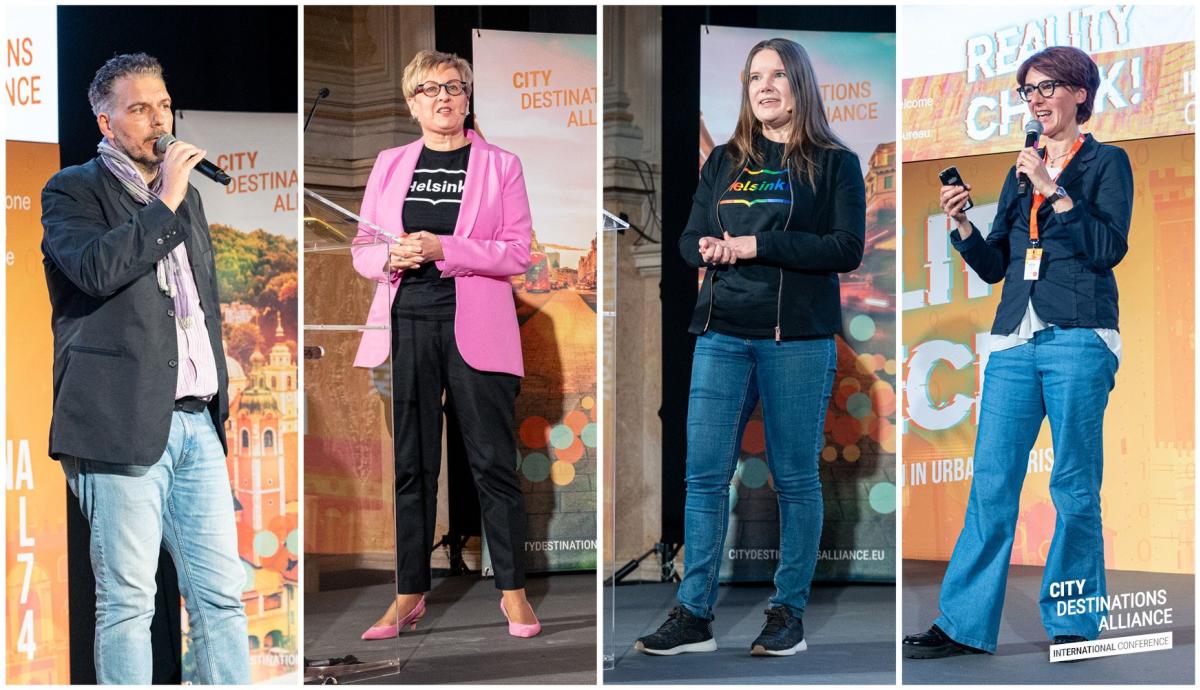 A group of speakers presenting at CityDNA 2024.