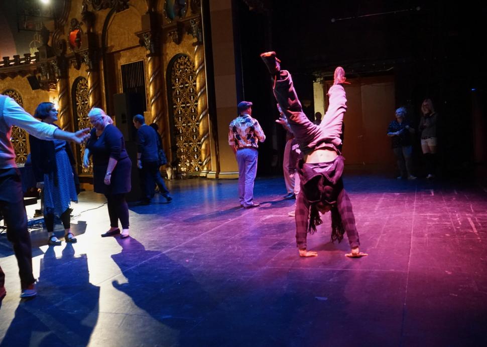 Dancing on stage at Smith Center for the Arts, Photo Credit: Jan Regan Photography
