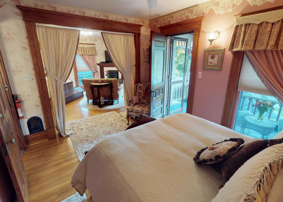 Interior of the bedroom of the Bella Rose Bed and Breakfast