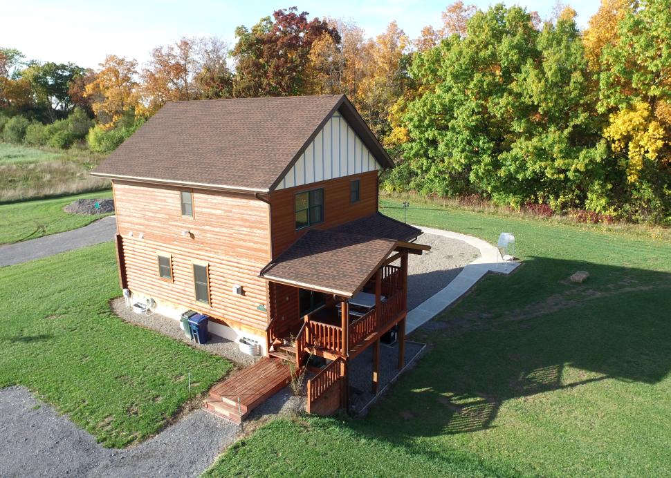Aerial view of the Canandaigua cabin rented by cobtree vacation rental homes