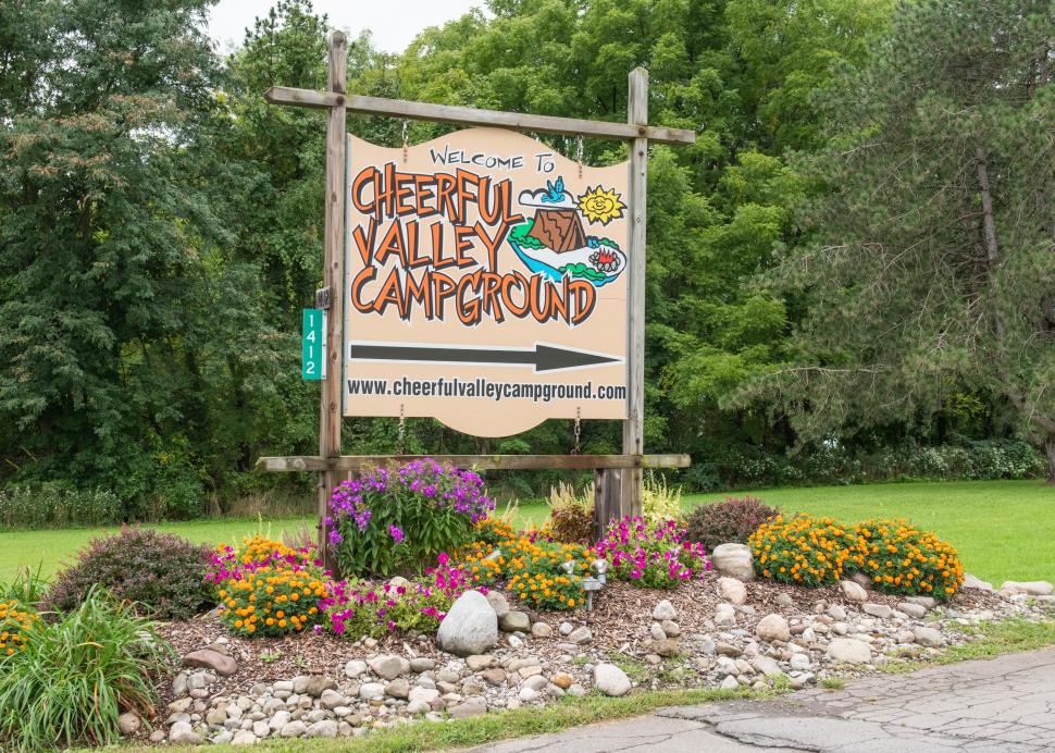 Photo of the sign outside of Cheerful Valley Campground
