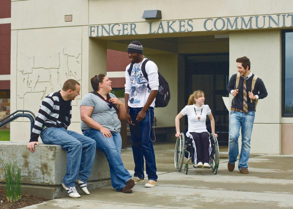 Students hanging out at FLCC