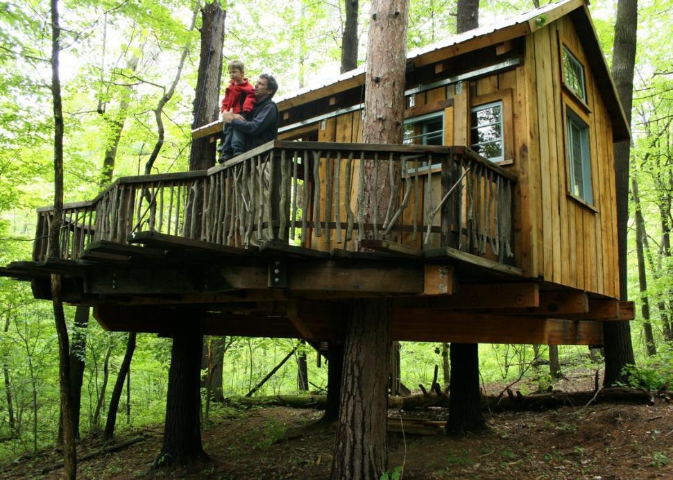 Outside view of the Gell Center treehouse
