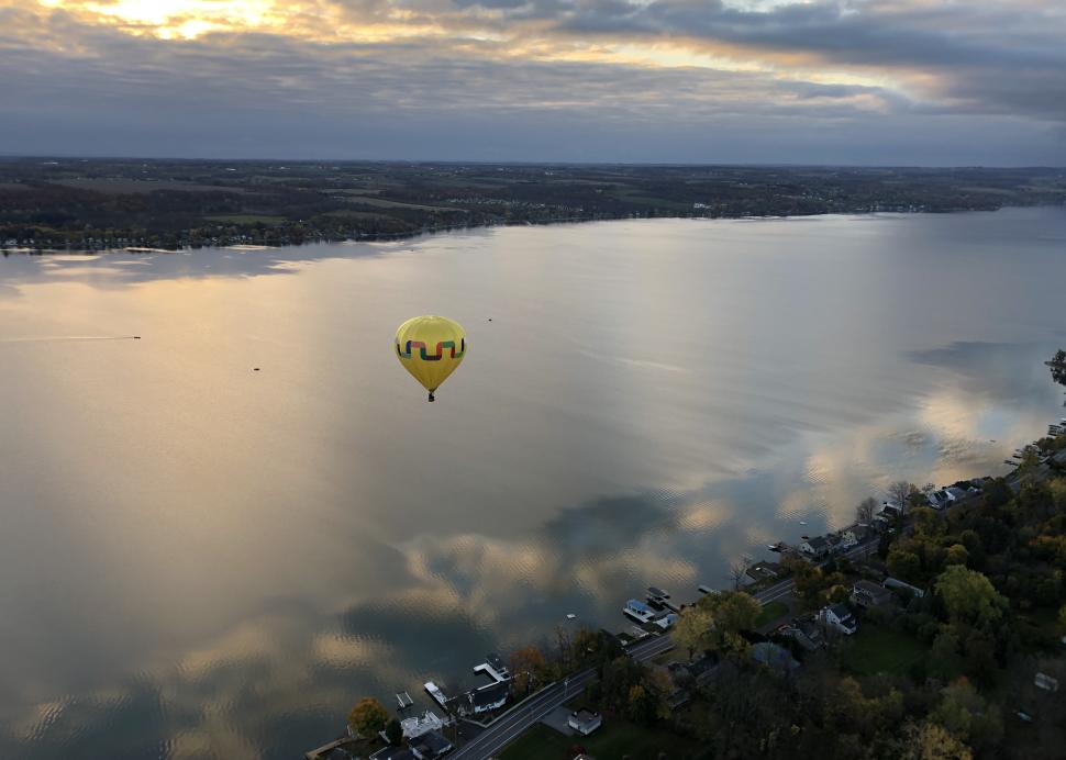 Single balloon above Canandaigua Lake