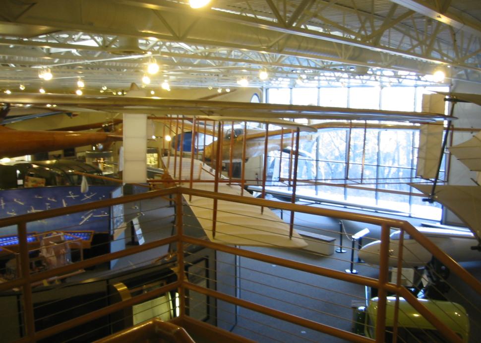 Main exhibit floor from stairway of National Soaring Museum