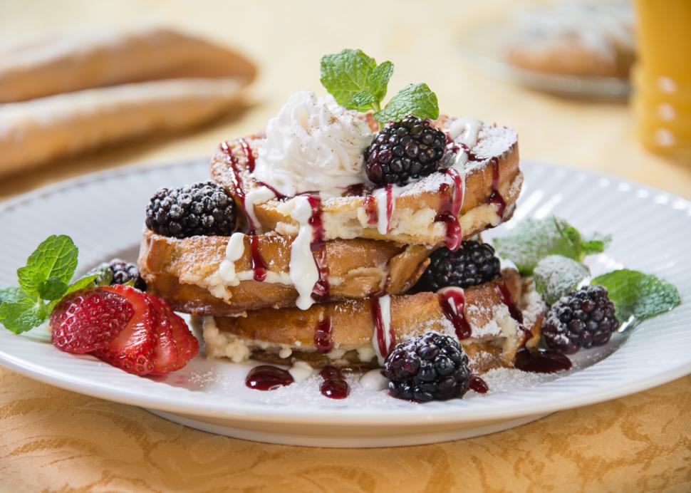 Almond Cream Stuffed French Toast with Berries
