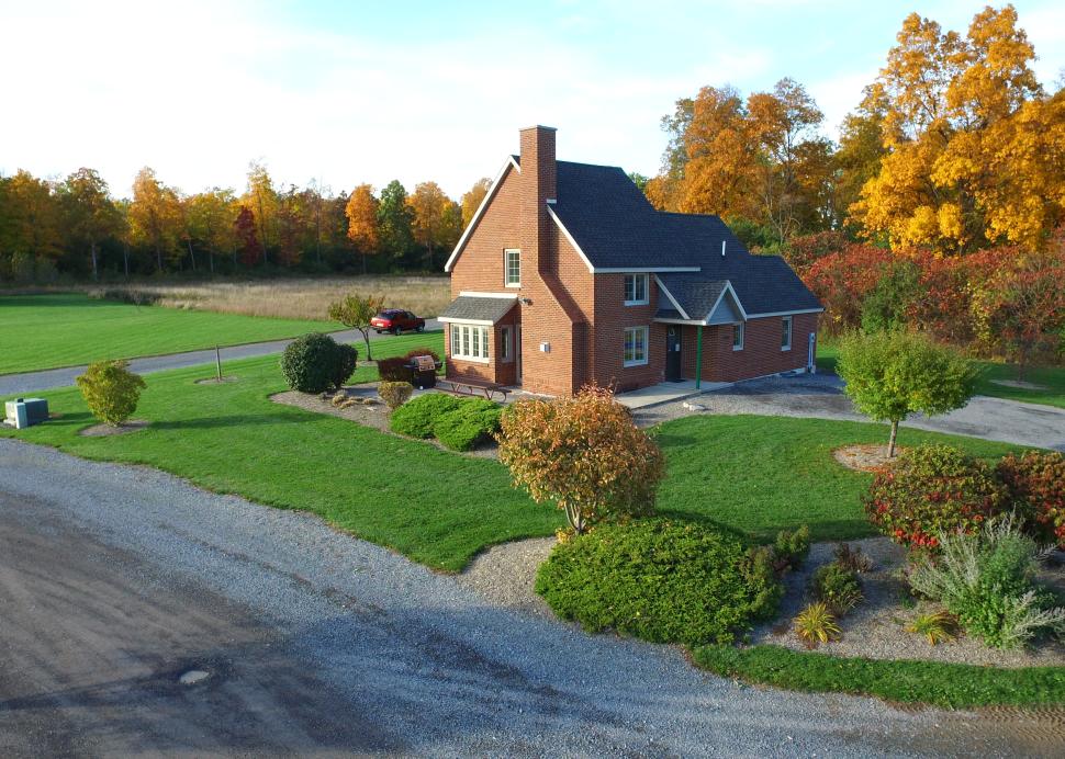 Exterior of the Keuka Brick house owned by Cobtree Vacation Rental Homes