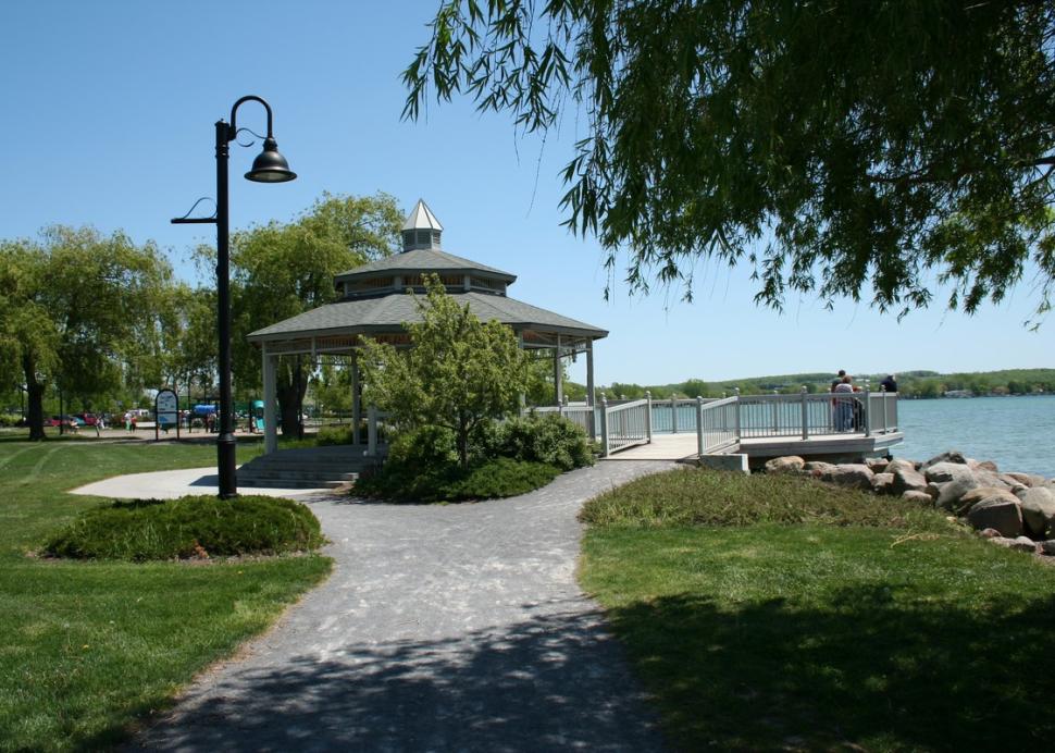 The gazebo overlooking Canandaigua Lake at Kershaw Park