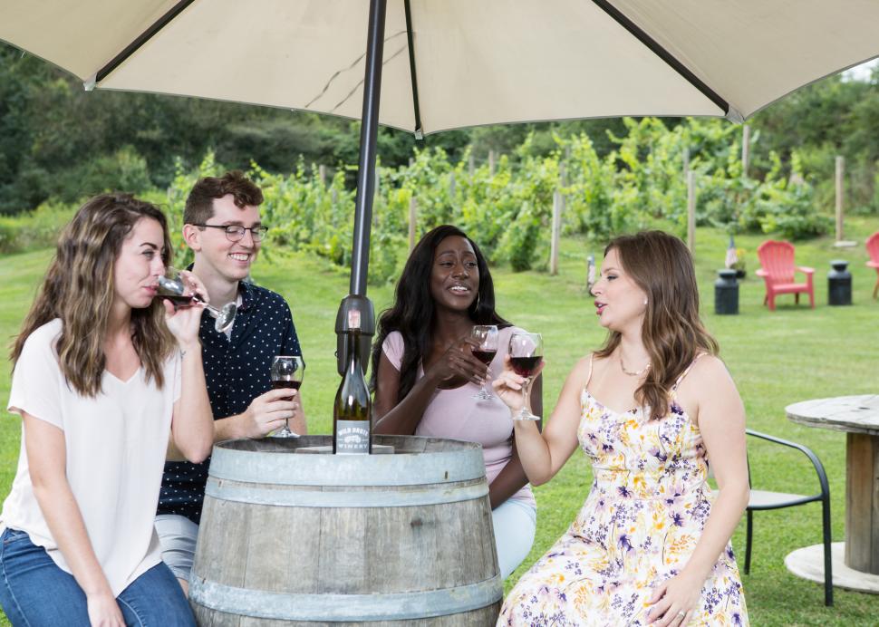 Outdoor tasting area at Wild Brute Winery