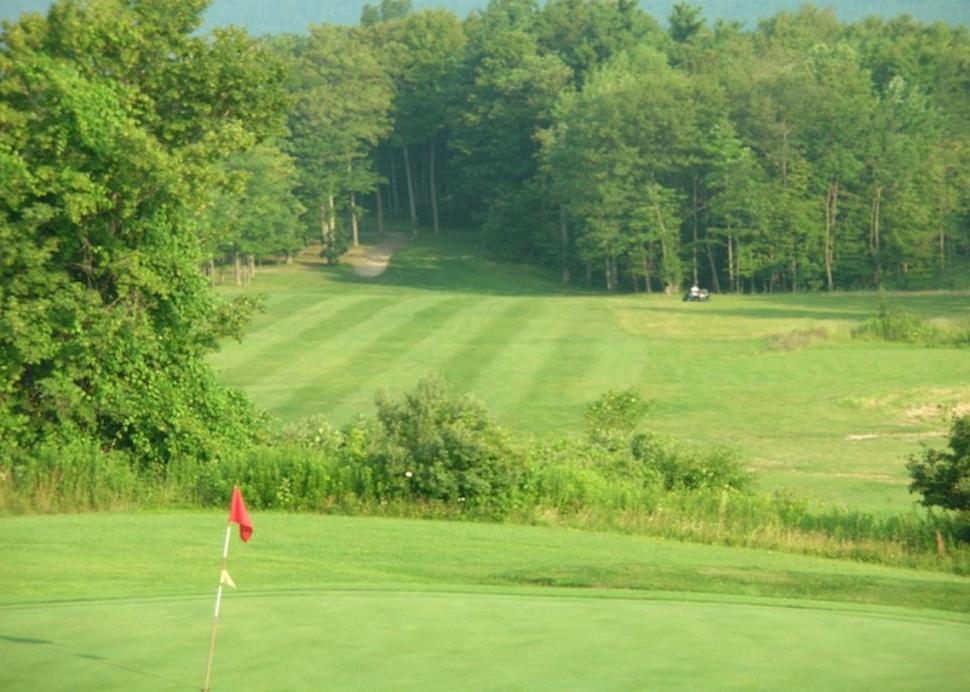 View downhill from one of the greens