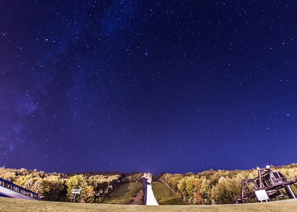 Couple under the night sky