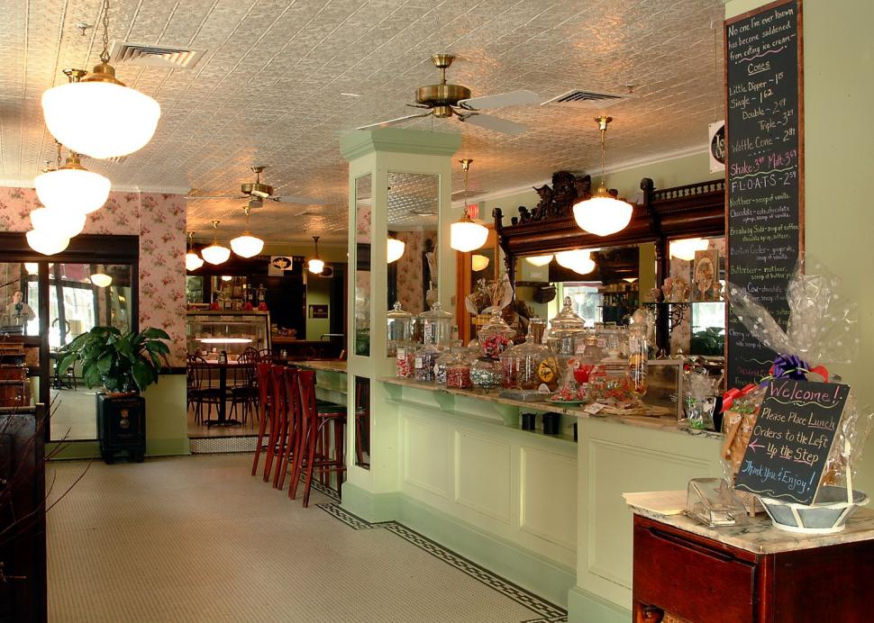Old World Cafe Ice Cream Counter