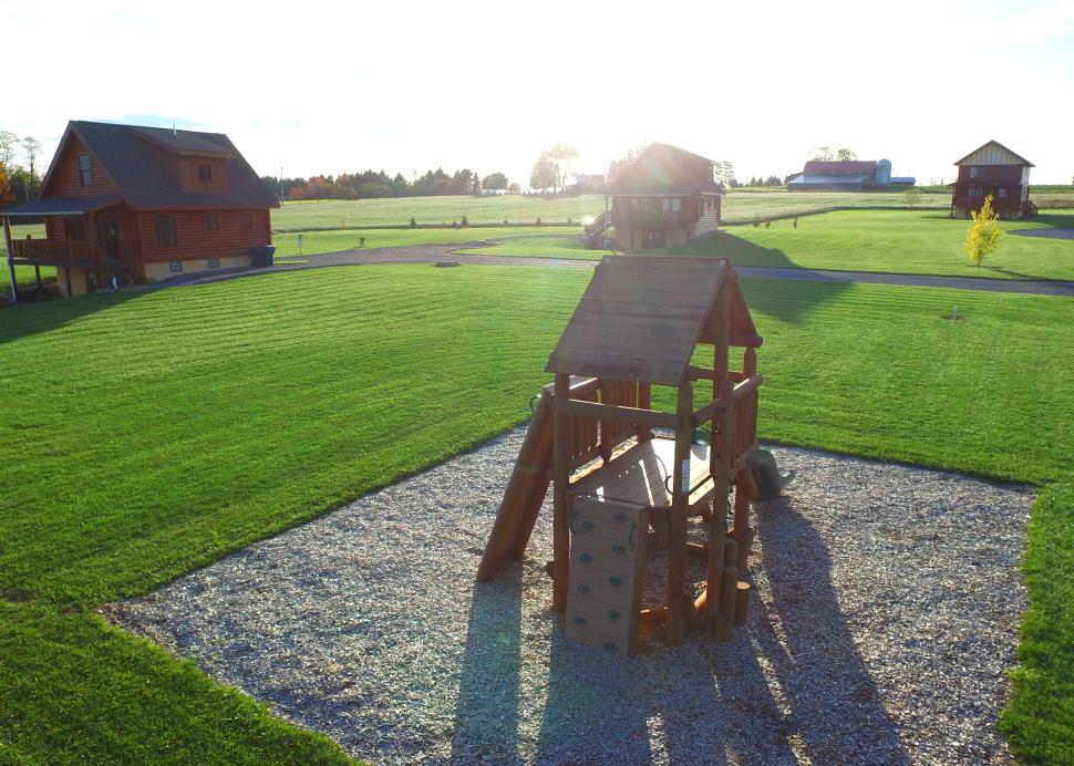 Exterior of the playground at Cobtree Vacation Rental Homes during the Sunset