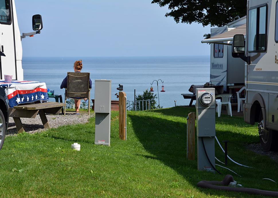 South Shore RV PArk Camper and View