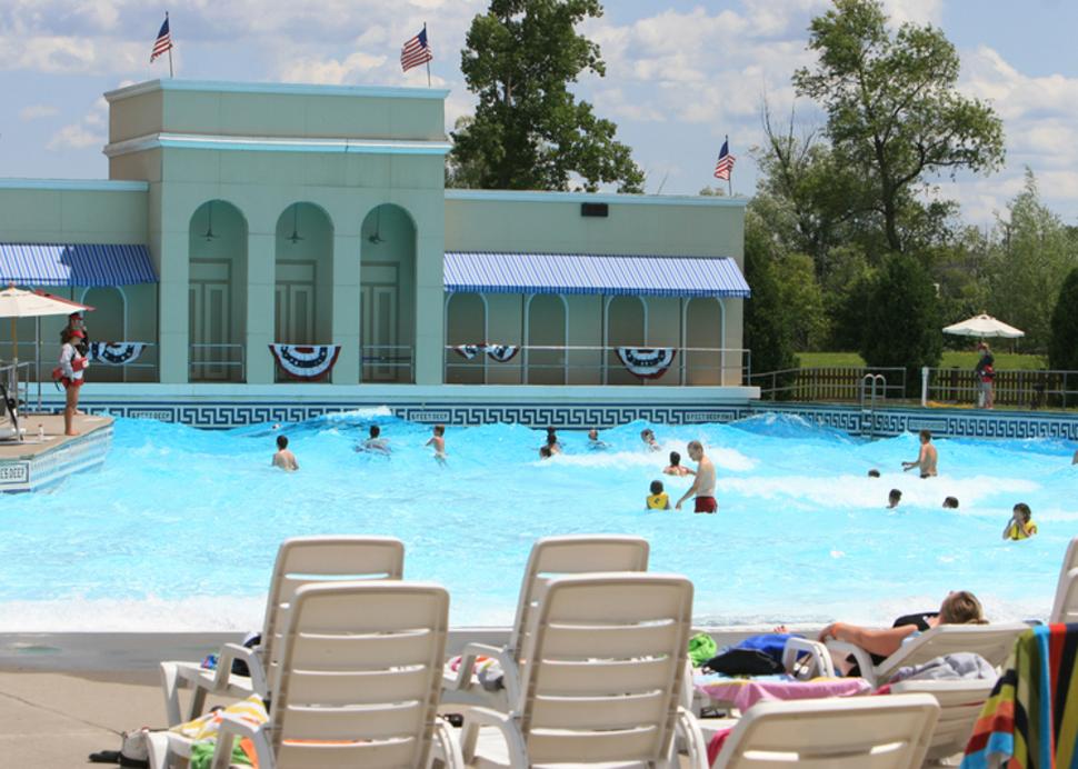 Customers enjoy the wave pool during a sunny day at Roseland Waterpark in Canandaigua