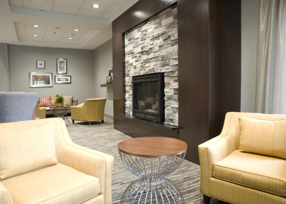 Lobby Seating And Fire Place