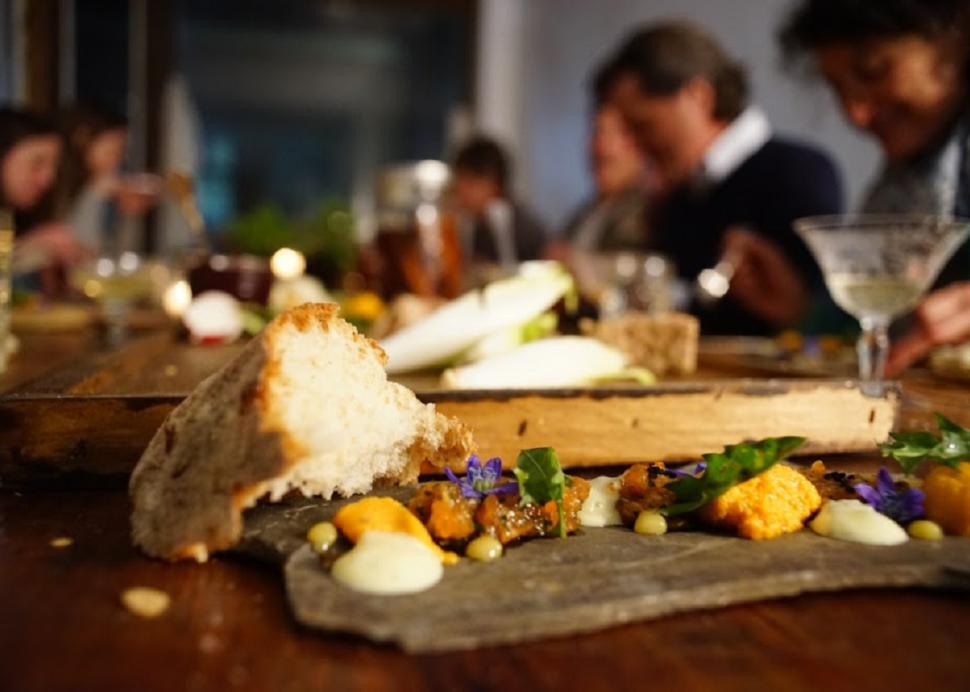 Closeup of a sandwich served at FLX Table in Geneva