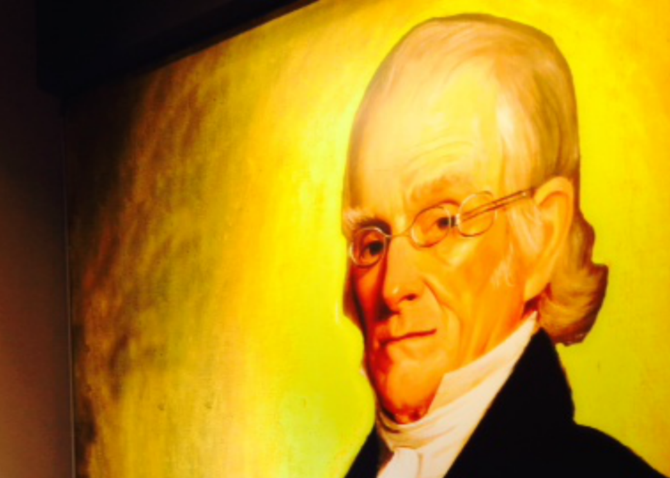 Portrait of Rochester's Founder Nathaniel Rochester at Founders Cafe